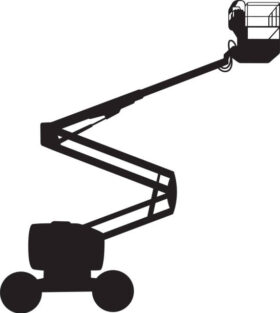 Vector silhouette of a cherry picker.